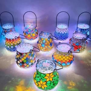 Mosaic Solar-Powered Lanterns image
