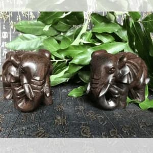 picture of Hand-Carved Wooden Elephants